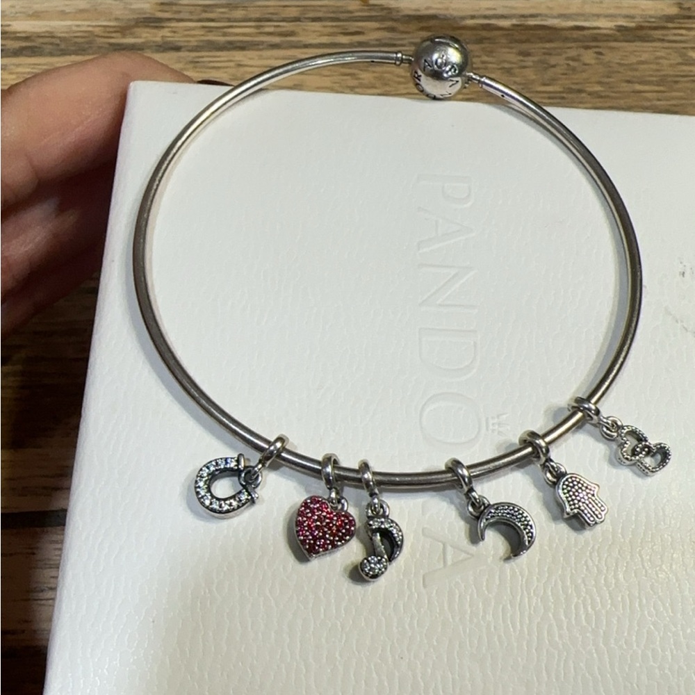 Pandora me bangle and charms